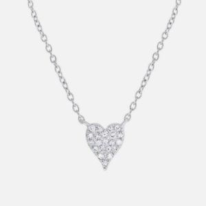 Stephanie Gottlieb Necklace Mini Pave Heart Elongated